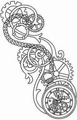 Coloring Gears Cogs Punk Pirate Malvorlagen Clocks Bicycle Schablonen Zentangle Fanta Designlooter Grafiken Glyphen sketch template