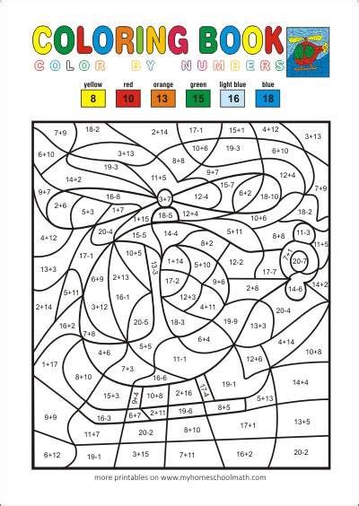 math addition  subtraction    color  number math