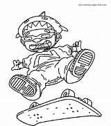 Rocket Power Coloring Pages Cartoon Printable Color Character Kids Characters Otto Book Sheets Cartoons sketch template