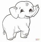 Coloring Pages Elephant Preschoolers sketch template