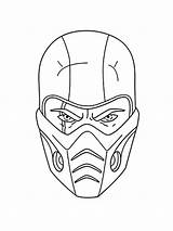 Zero Mortal Kombat Scorpion Mk11 Getdrawings Máscara Tons sketch template