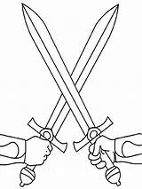 Coloring Swords Pages sketch template