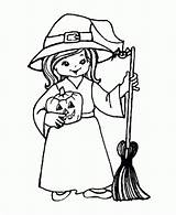 Coloring Witch Pages Kids Printable Print sketch template