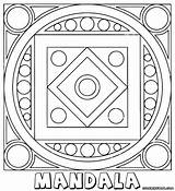Mandala Coloring Pages Square sketch template