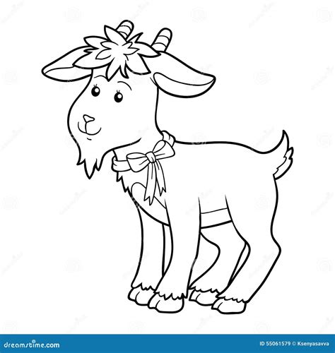 coloring book goat stock vector illustration  livestock
