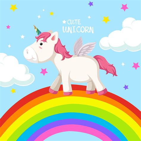 unicorn  rainbow template  vector art  vecteezy