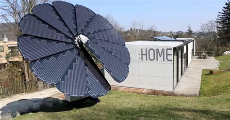 flower shaped solar panel array   sun