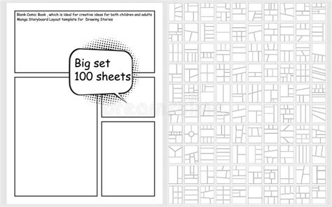 comic book template for drawing stories with halftone effects and