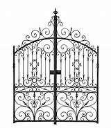 Gate Gates Iron Clipart Wrought Garden Lattice Designs Metal Decorative Cemetery Forged Drawing Clip Background Vector Fence House Isolated Stock sketch template