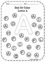 Color Alphabet Dab Teacherspayteachers Worksheets Letter Choose Board Kindergarten sketch template