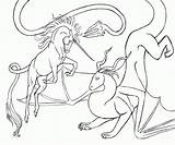 Unicorn Drachen sketch template