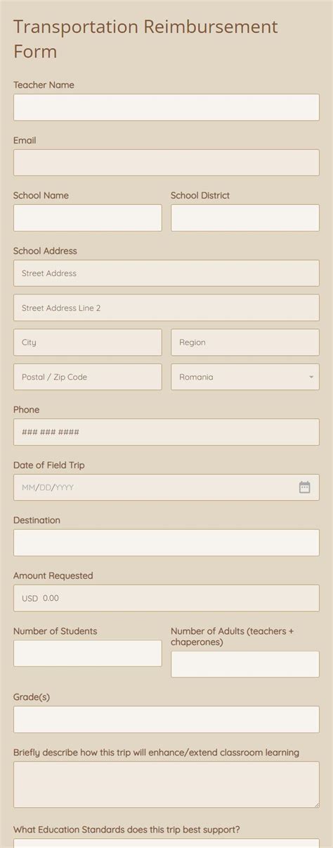 transportation request form template  form builder