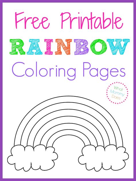 printable rainbow coloring pages  mommy