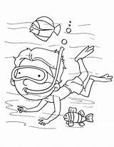 Diver Coloring Sea Deep Template Pages sketch template