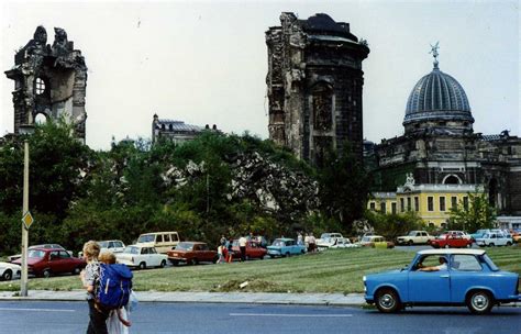 ruins   frauenkirche dresden ddr  lovely orwo colour august