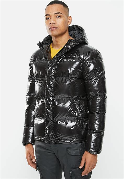 shine padded jacket black cutty jackets superbalistcom