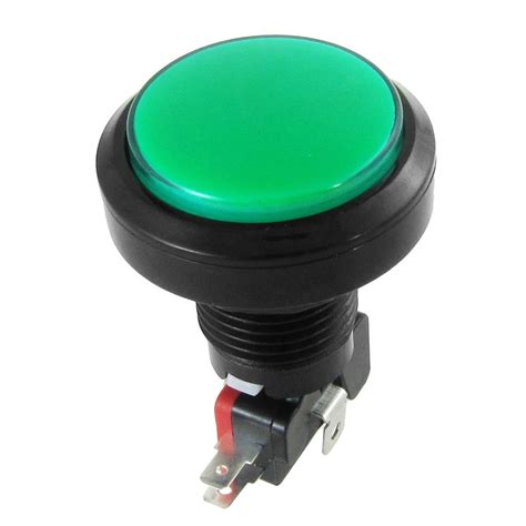 12v Dc Led Light Illuminated Green Round Momentary Push Button Switch 1