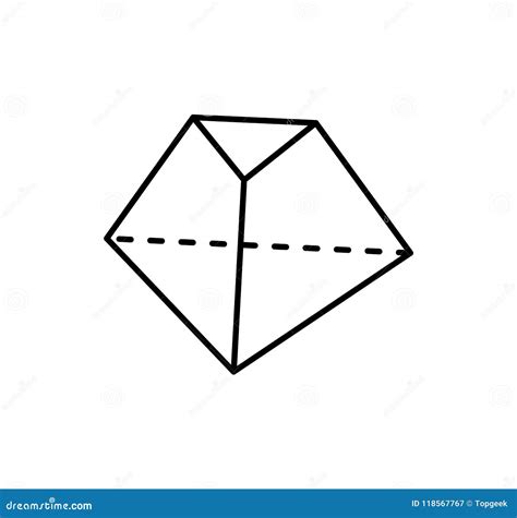 octahedron geometric shape vector illustration stock vector