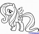 Pony Little Coloring Pages Fluttershy Library Clipart sketch template
