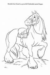 Brave Coloring Pages Angus Disney Horse Merida Kids sketch template