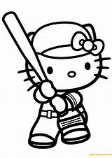 Kitty Hello Pages Baseball Playing Coloring Game Printable Color Online Colouring Momjunction Print Toddler Cute Will Teddy Bear Choose Board sketch template