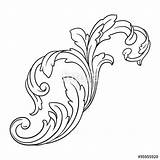 Filigree Drawing Scroll Simple Vector Line Baroque Engraving Ornament Frame Vintage Getdrawings Floral sketch template