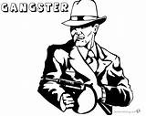 Gangster Coloring Pages Gun Ready Printable Kids sketch template