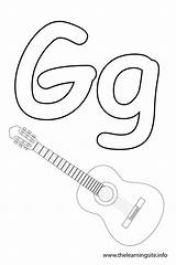 Letter Coloring Alphabet Guitar Outline Flash Cards Pages Print Flashcard Color sketch template