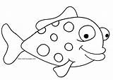Rainbow Coloring Fish sketch template