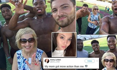 mom snaps selfies with hunky college footballers daily mail online