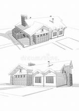 House Pencil Modern Illustration Perspective Architecture Private Different Dreamstime Facade Yard Points Sketch Back Illustrations Vectors sketch template