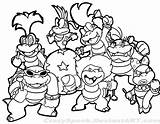 Bowser Mario Coloring Pages Print Boys Color Kids sketch template