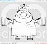 Beers Frat Plump Holding Man Outlined Coloring Clipart Vector Cartoon Cory Thoman sketch template