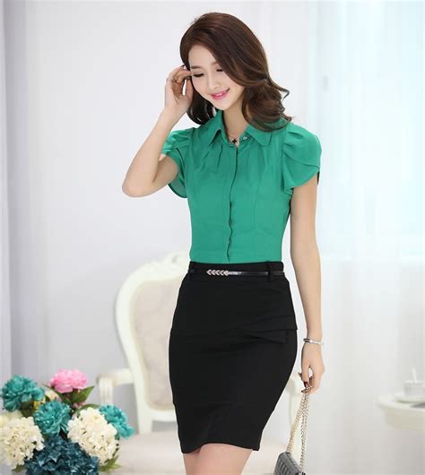 fashion women suits with skirt and blouse sets top slim