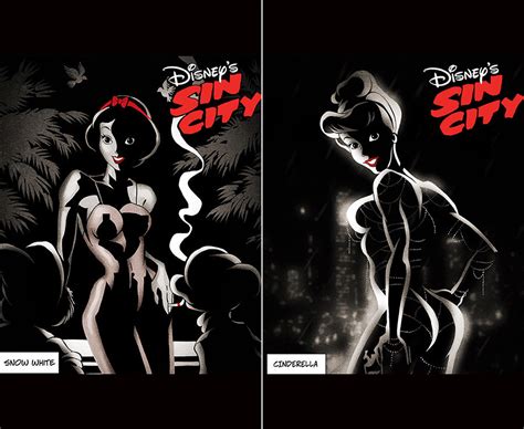 disney princesses transformed into sin city characters in provocative