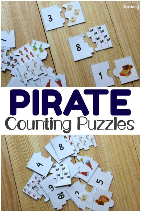 pirate printable counting puzzles  kids   learning