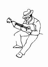 Guitar Player Coloring Clipart Pages sketch template