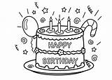 Cake Birthday Coloring Pages Color Printable Kids sketch template
