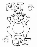 Coloring Cat Printable Fat Pages Colouring Kids Color Sheets Clipart Clip Cliparts Cats Cartoon Print Eye Cut Printables Kitty Library sketch template