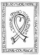 Cancer Coloring Pages Pink Breast Think Ribbon Zenspirations Printable Downloadable Calligraphy Awareness Color Card October Colouring Month Kids Book Ribbons sketch template
