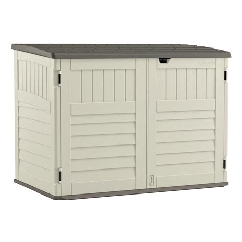 suncast blow molded horizontal storage shed  home