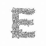 Letter Coloring Book Vector Adults Illustration Stock Floral Depositphotos Alphabet Preview sketch template
