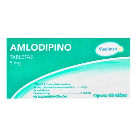amlodipino medimart 5 mg 100 tabletas walmart