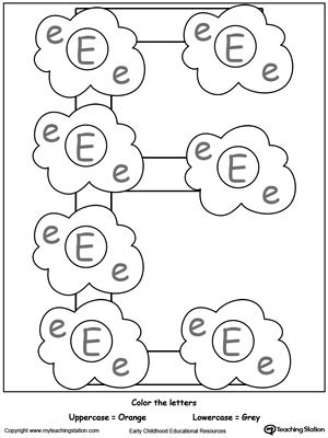 trace words that begin with letter sound e
