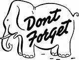 Forget Elephant Don Clipart Clip Dont Cliparts Finger Reminder Vector Transparent Do Vote Irritated Printable Jungle Animal Zoo Sign Text sketch template