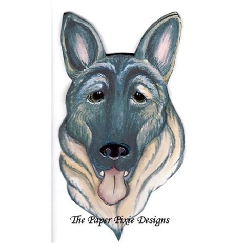 german shepherd dog portrait art paper piecing scrapbook dog