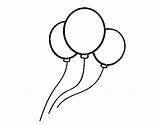 Balloons Coloring Three Coloringcrew sketch template