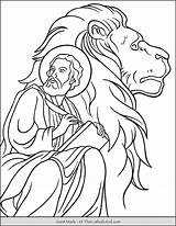 Mark Coloring Lion Saint Pages Kids Thecatholickid Catholic Bible Depicted Gospel Saints sketch template