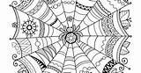 Spider Web Halloween Zentangle Mandalas Coloring sketch template