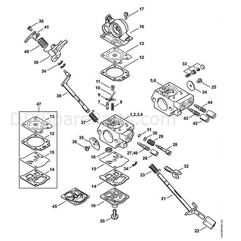 stihl ms  chainsaw ms  rvwz parts diagram msrvwz  carburettor